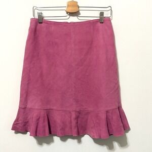 Lilly Pulitzer Petal Skirt 6 Lamb Suede Pink Spring Summer Party NEW‎ FLAW